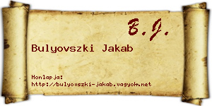 Bulyovszki Jakab névjegykártya